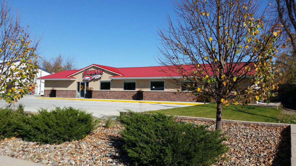 Hanifen Towing secured vehicle storage yard in Des Moines